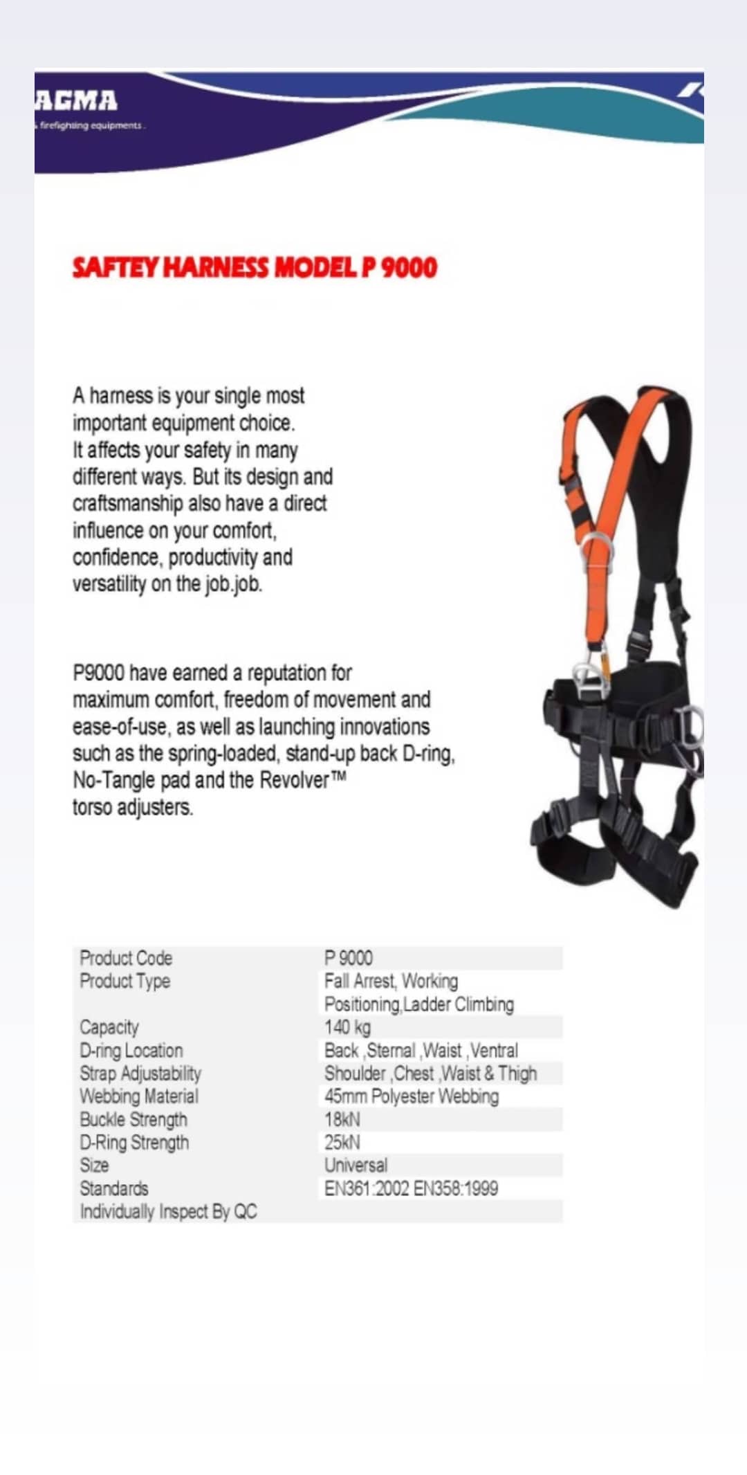 کمربند ایمنی چینی p9000 کار در ارتفاع